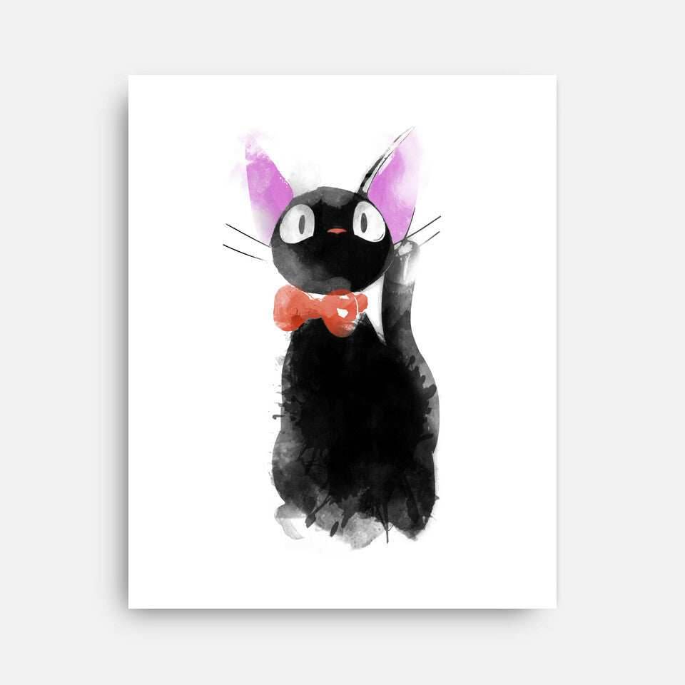 Watercolor Cat - None / White / 12x16