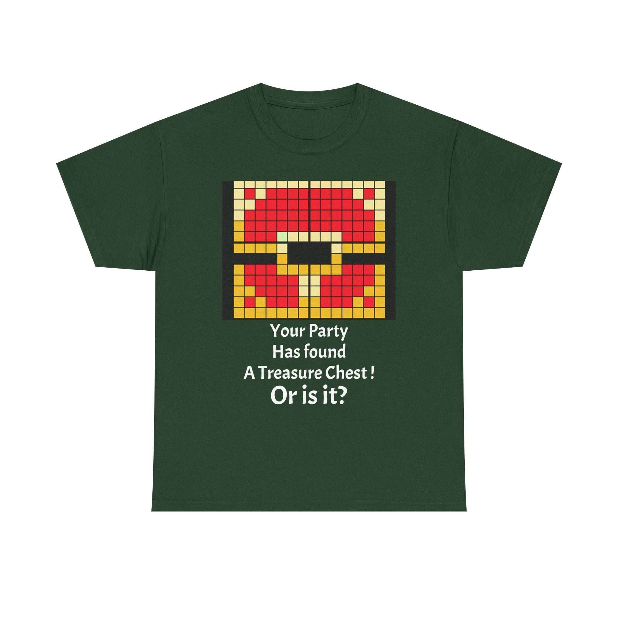 Your party has found a treasure chest! Unisex Heavy Cotton Tee - Forest Green / S