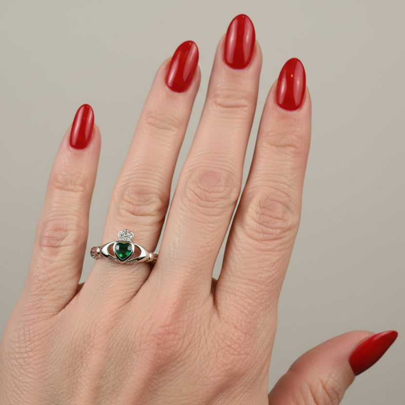 Emerald Meadow Claddagh Ring