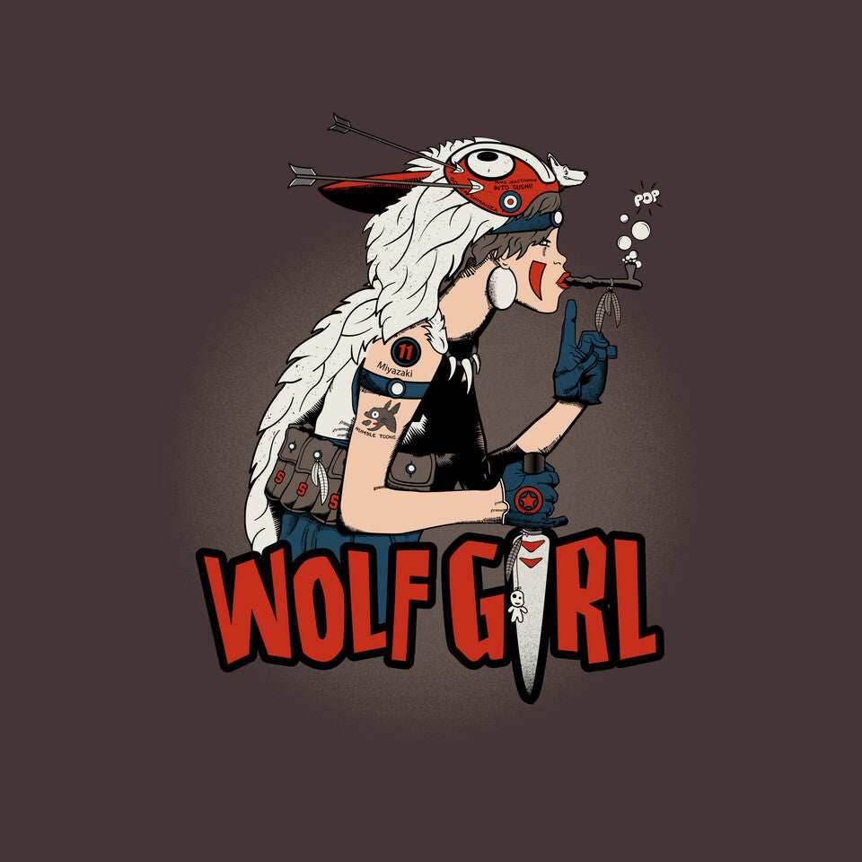 Wolf Girl - None / Black / 3x3