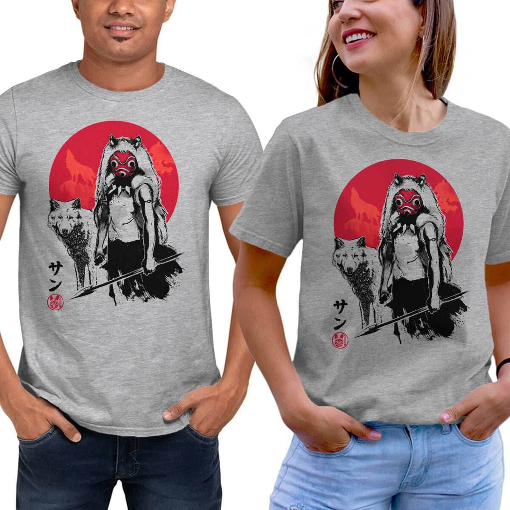 Wolf Girl Sumi-e - Unisex / Heather Gray / S