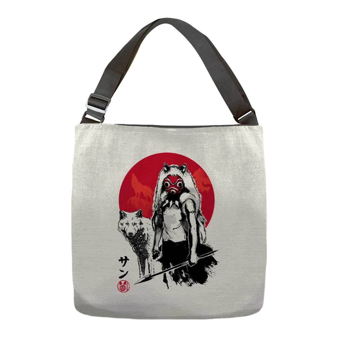 Wolf Girl Sumi-e - None / White / 16x16