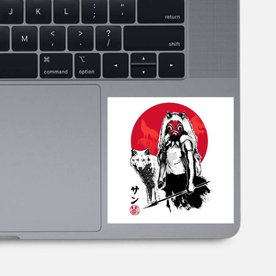 Wolf Girl Sumi-e - None / White / 3x3