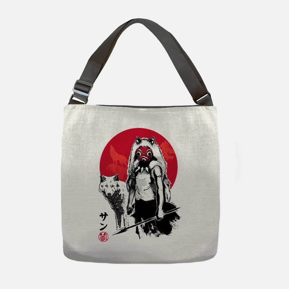 Wolf Girl Sumi-e - None / White / 16x16