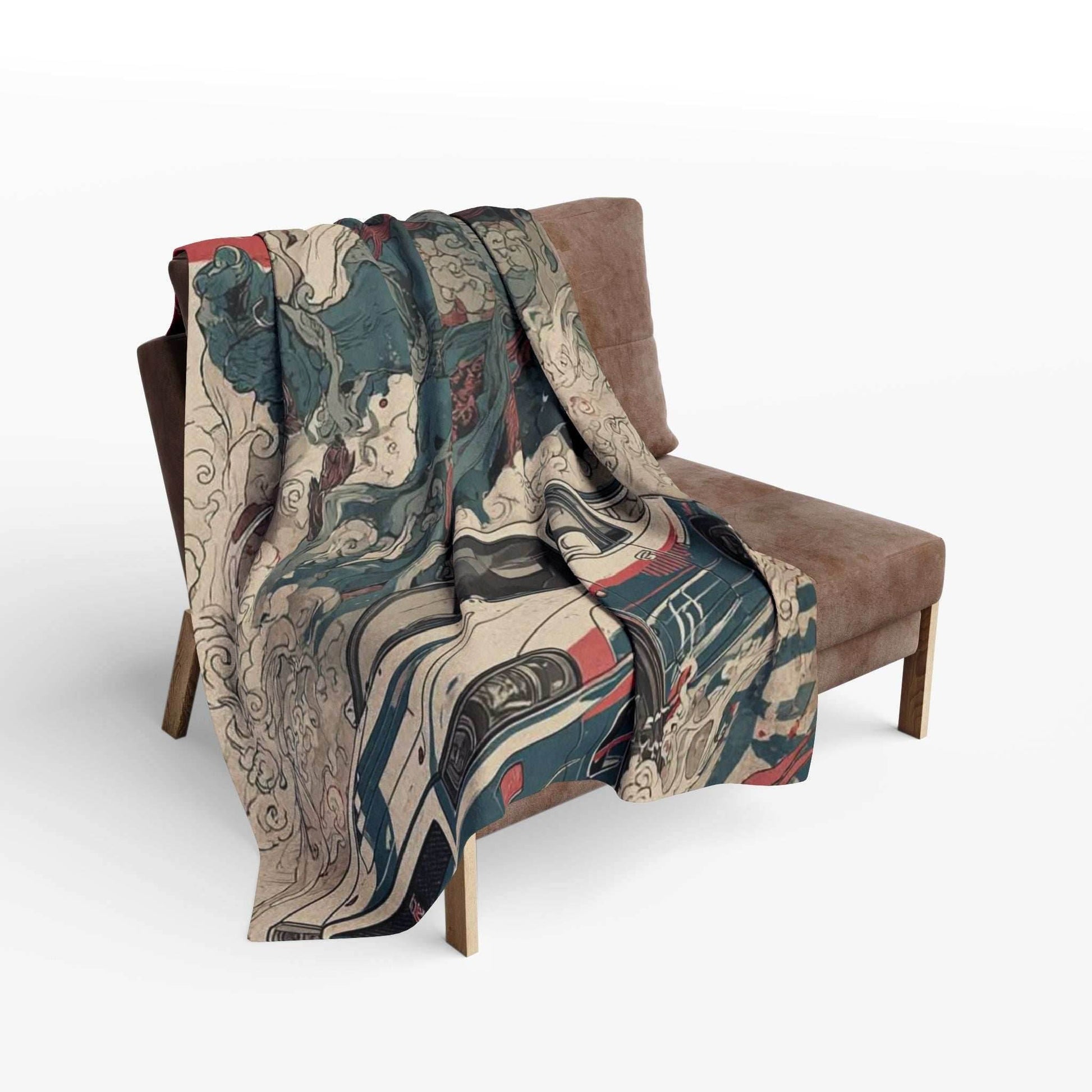 Arctic Fleece Blanket with Bold Car and Monster Design, Cozy Throw for Car Lovers, Unique Gift for Birthdays, Home Decor, Movie Nights - 30'' × 40''