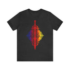 Sunset Ombre Dragon and Sword Shirt - Dark Grey Heather / S