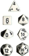Opaque Polyhedral White/black 7-Die Set - 