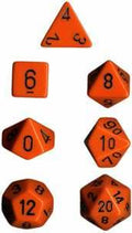 Opaque Polyhedral Orange/black 7-Die Set - 
