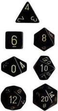 Opaque Polyhedral Black/gold 7-Die Set - 