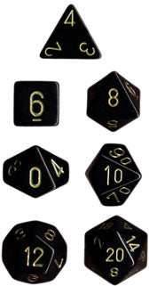 Opaque Polyhedral Black/gold 7-Die Set - 