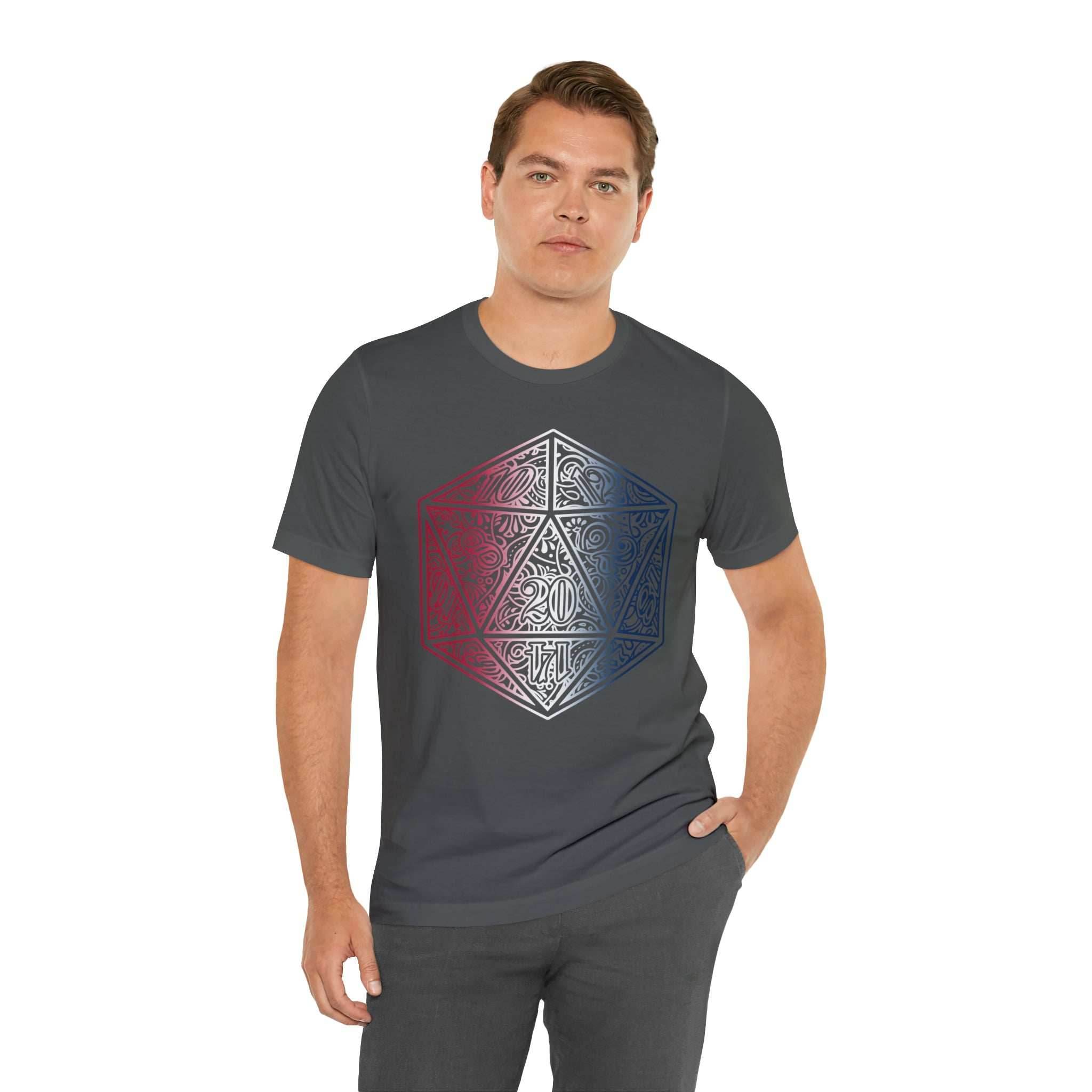 Red, White, and Blue Ombre Ornamental Dice Shirt - Army / S