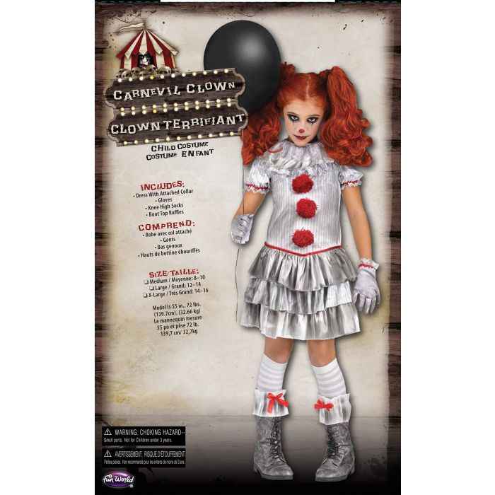 Carnevil Clown Pennywise Girls Costume