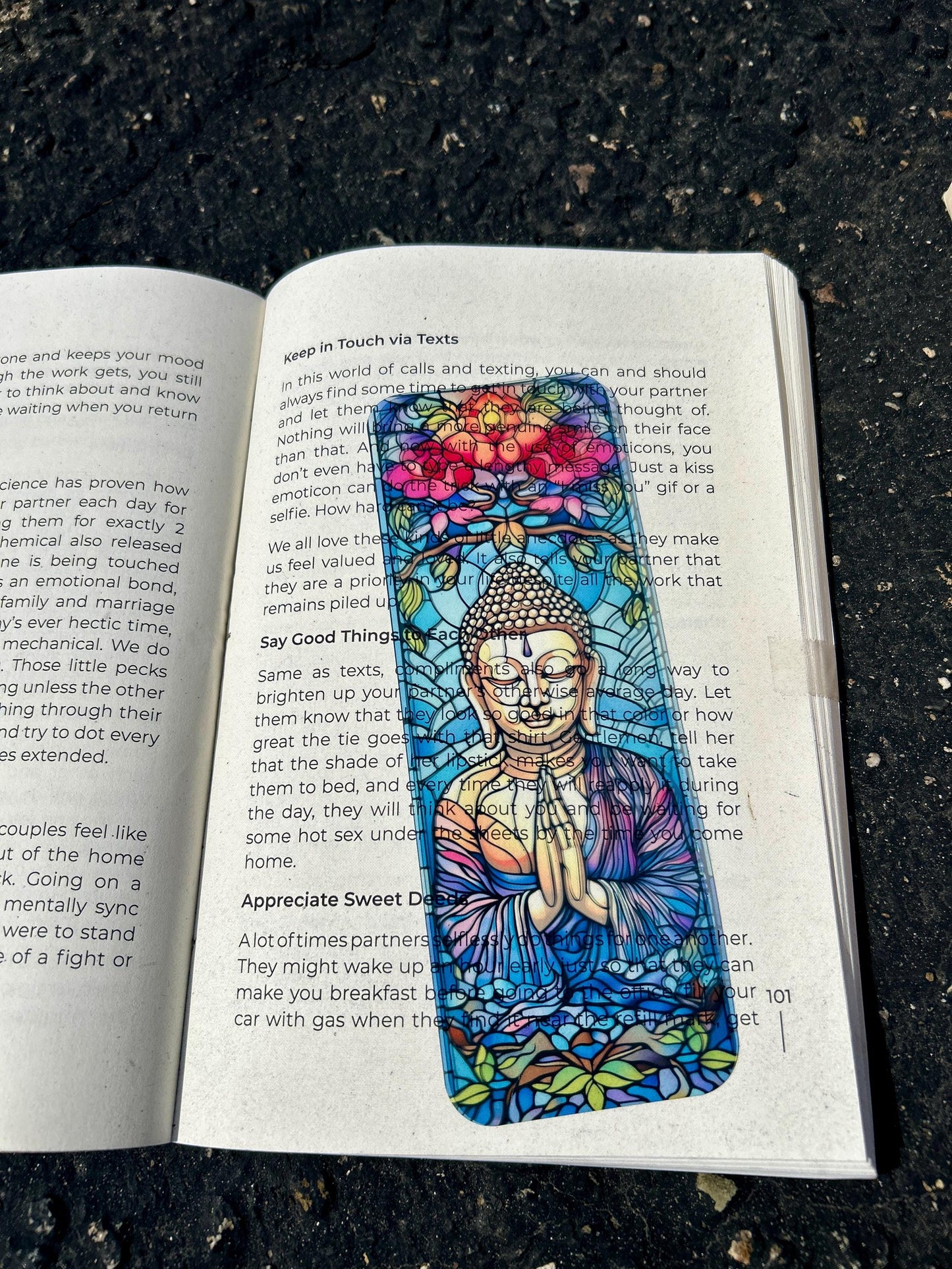 Stained Glass Buddha Meditation Bookmark – Tranquil Buddha Design, Spiritual Peace Bookmark for Mindfulness & Meditation Lovers