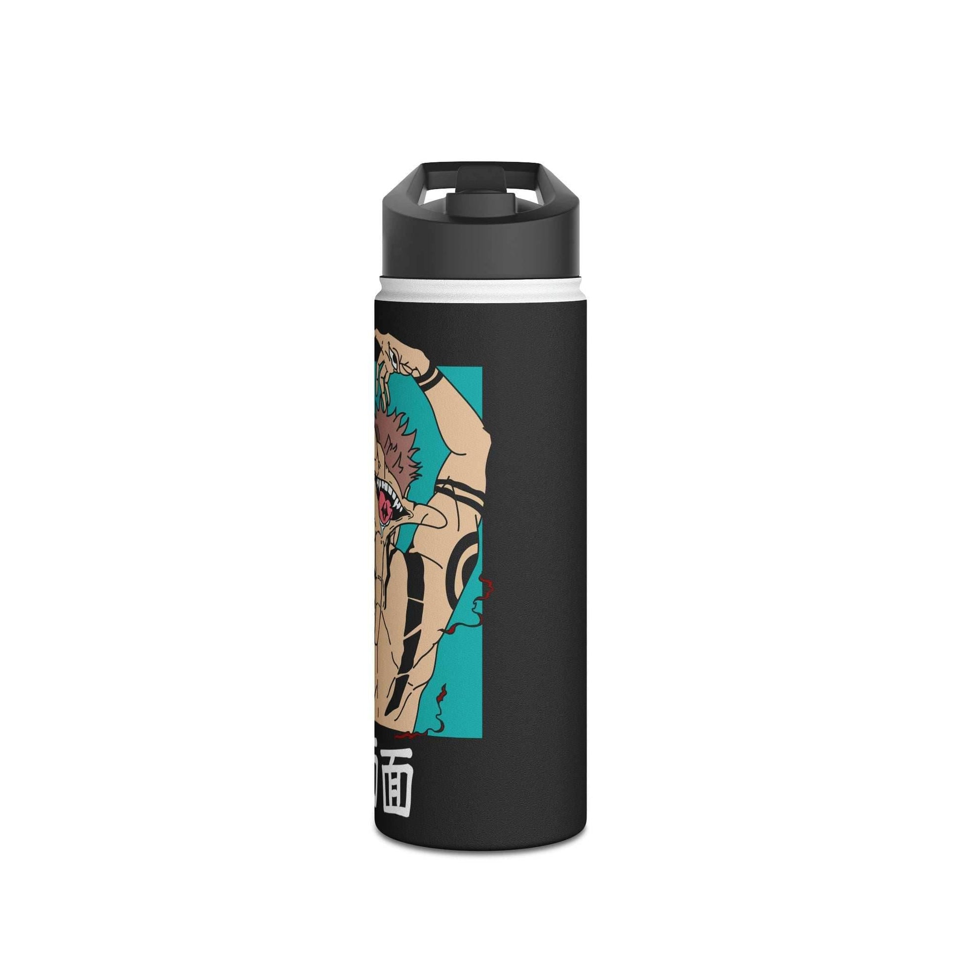 Stainless Steel Sukuna Anime Insulated Water Bottle With Standard Lid - 12oz / Black