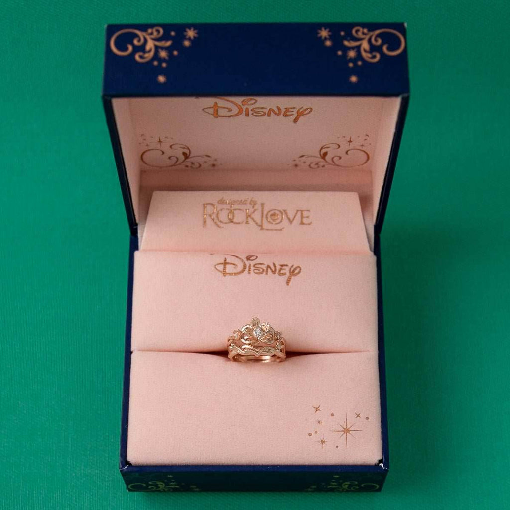 Disney X RockLove DISNEY MULAN Mulan Cherry Blossom Stacker Rings - Rose Gold Plated / Size 5