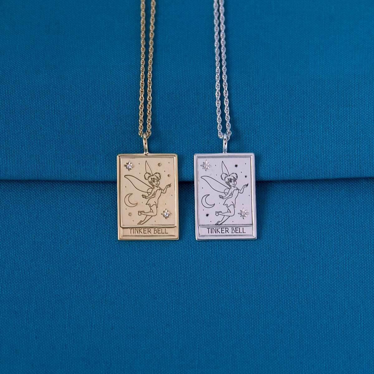 Disney X RockLove PETER PAN Tinker Bell Tablet Necklace - Sterling Silver