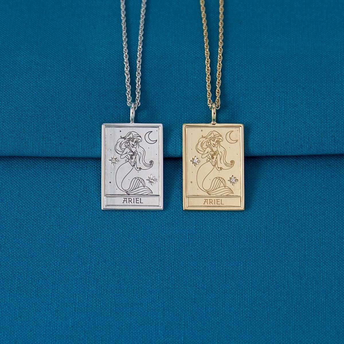 Disney X RockLove THE LITTLE MERMAID Ariel Tablet Necklace - Sterling Silver