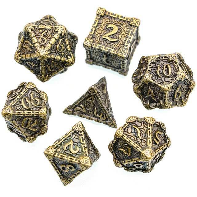 Gold Barrel Metal Dice（Dagger of Venom）7-Dice Udixi RPG - 