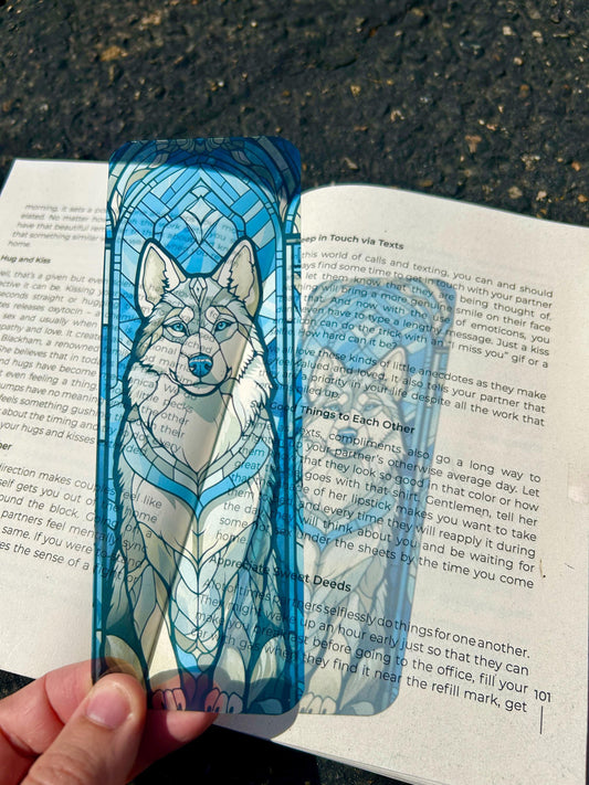 Snow Husky Bookmark – Arctic Husky Gift, Winter Wonderland Art, Perfect Gift for Husky Lovers