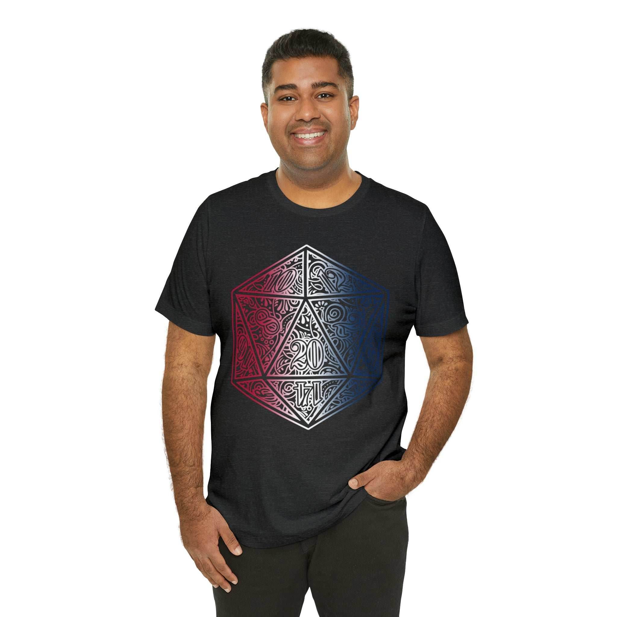 Red, White, and Blue Ombre Ornamental Dice Shirt - Army / S