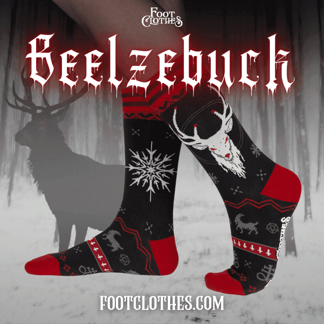 Beelzebuck Ugly Xmas Sweater Crew Socks - 