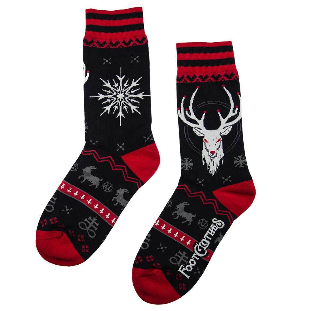 Beelzebuck Ugly Xmas Sweater Crew Socks - 