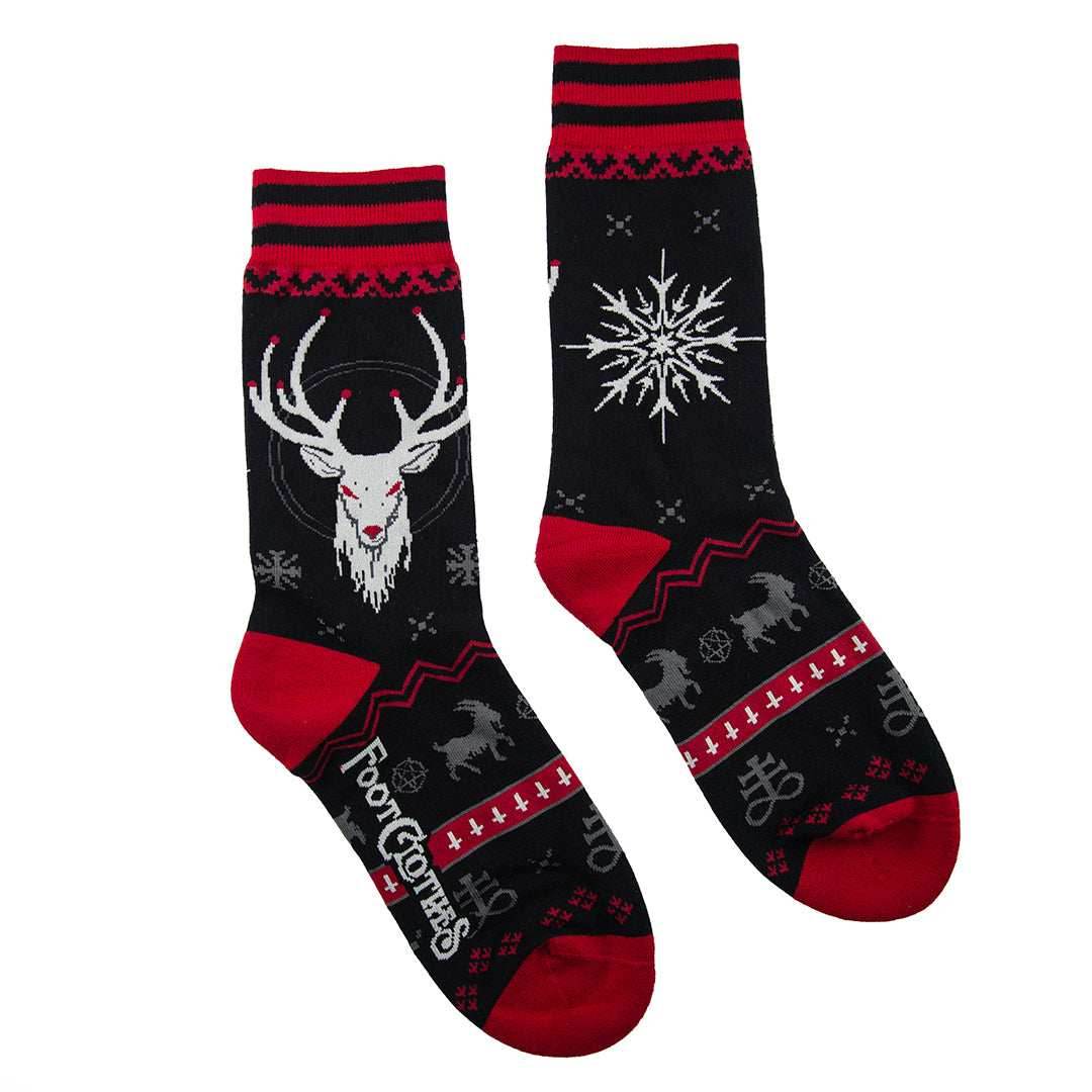 Beelzebuck Ugly Xmas Sweater Crew Socks - 