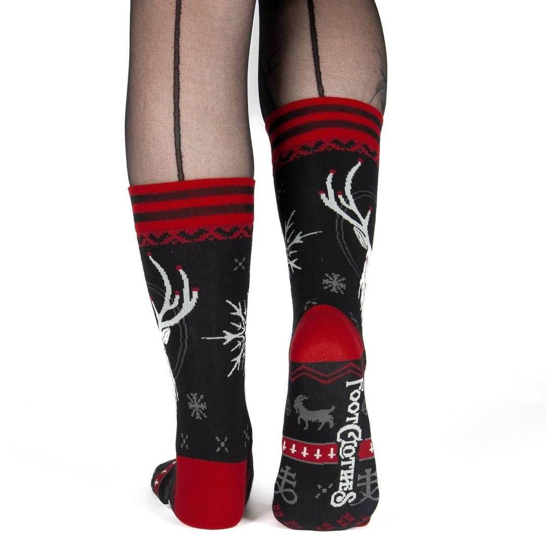 Beelzebuck Ugly Xmas Sweater Crew Socks - 