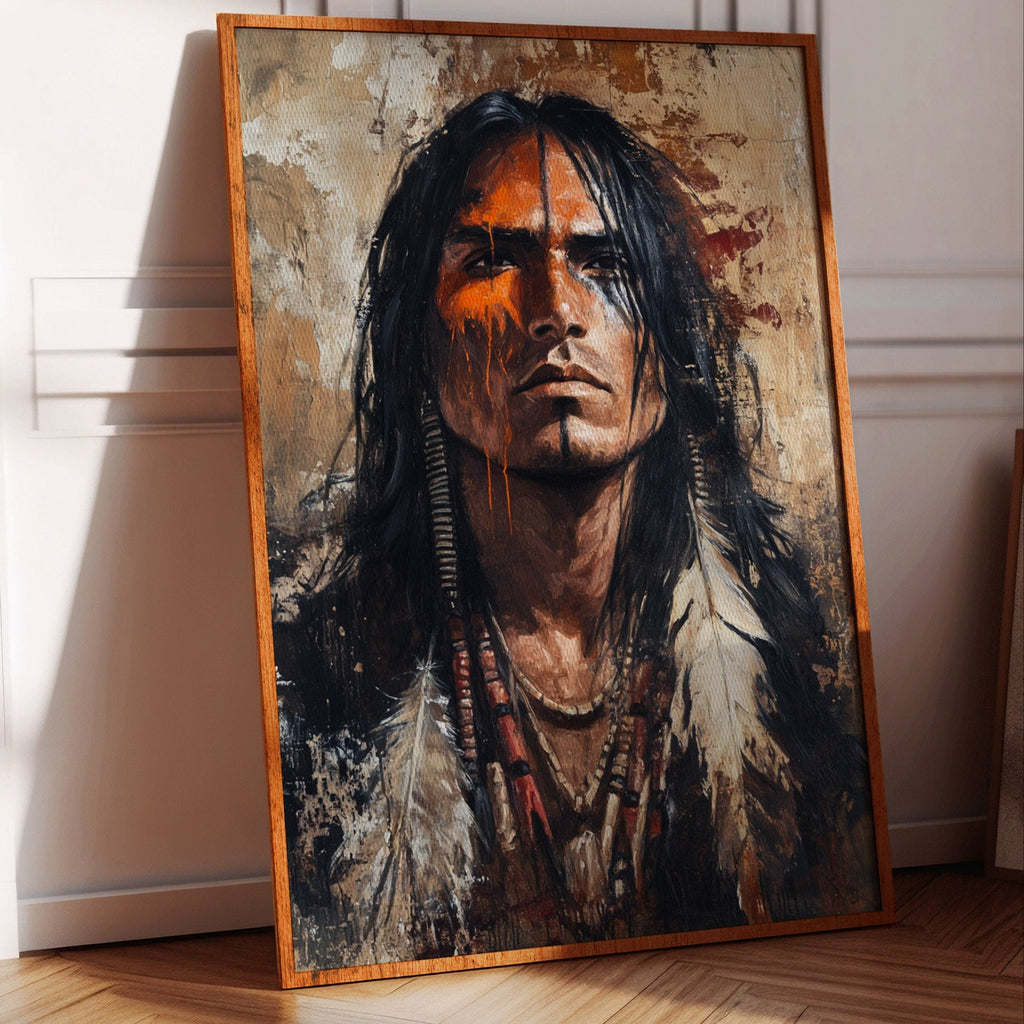 War Paint and Fire Tribal Portrait