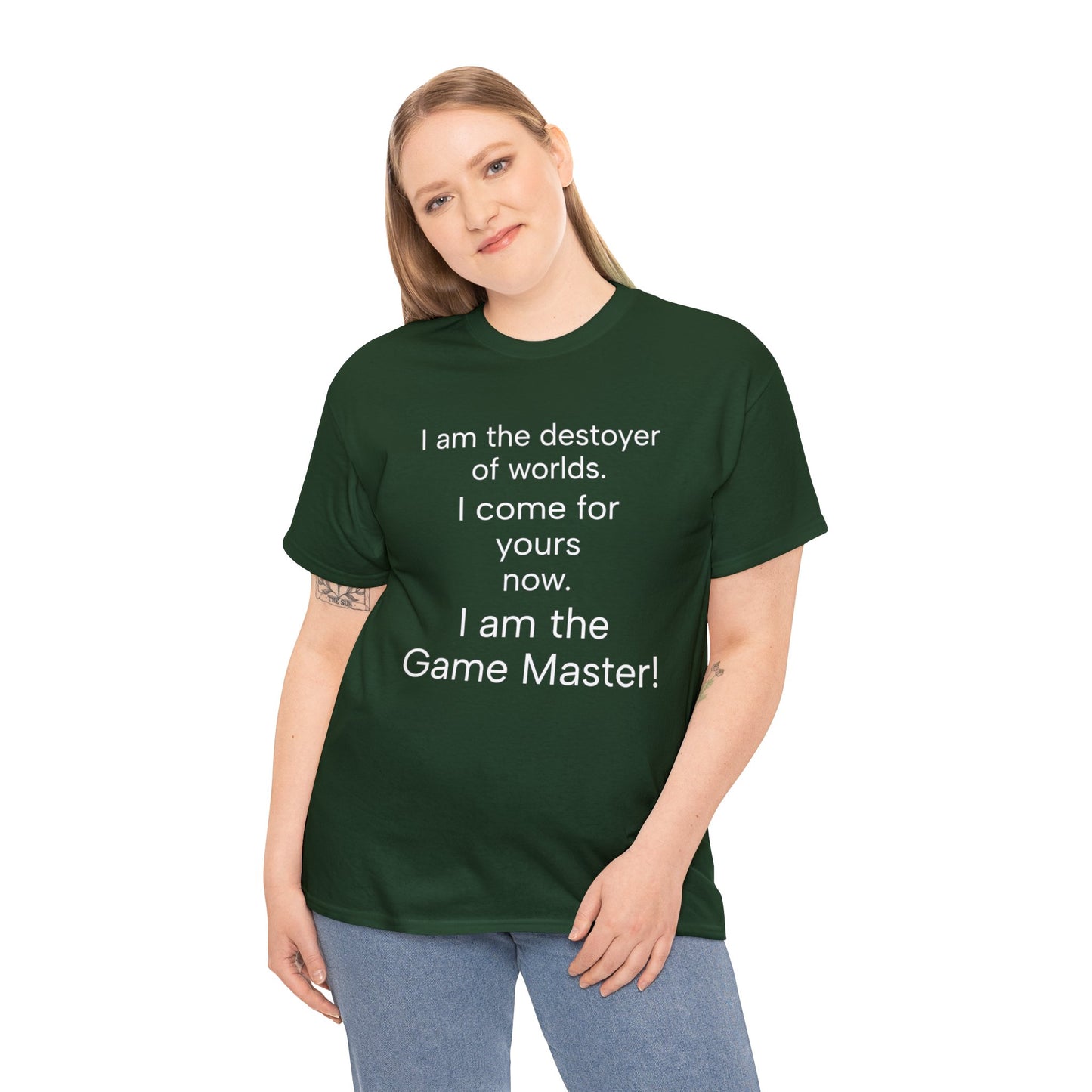 i am the destoyer of worlds, i am the game master Unisex Heavy Cotton Tee-DungeonDice1