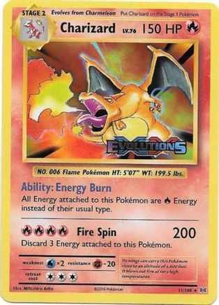 Charizard (XY Evolutions Prerelease) 011 - XY Promos Holofoil
