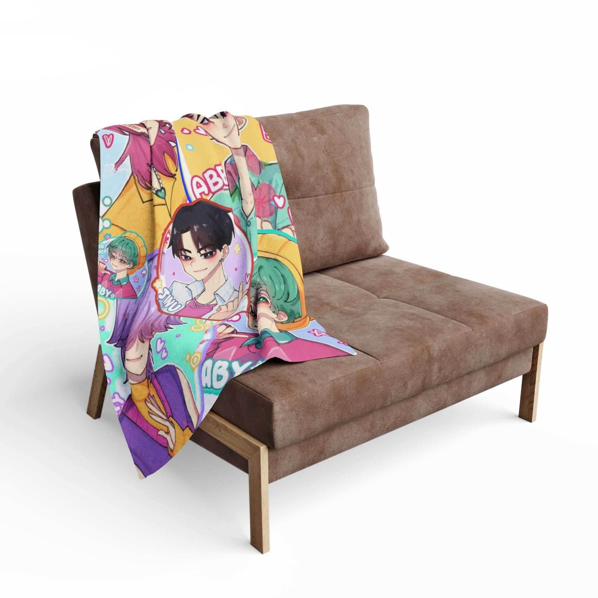 Anime-Inspired kpop boys Fleece Blanket, Cozy Throw Blanket, Personalized Gift, Home Decor, Unique Anime Blanket - 30'' × 40''