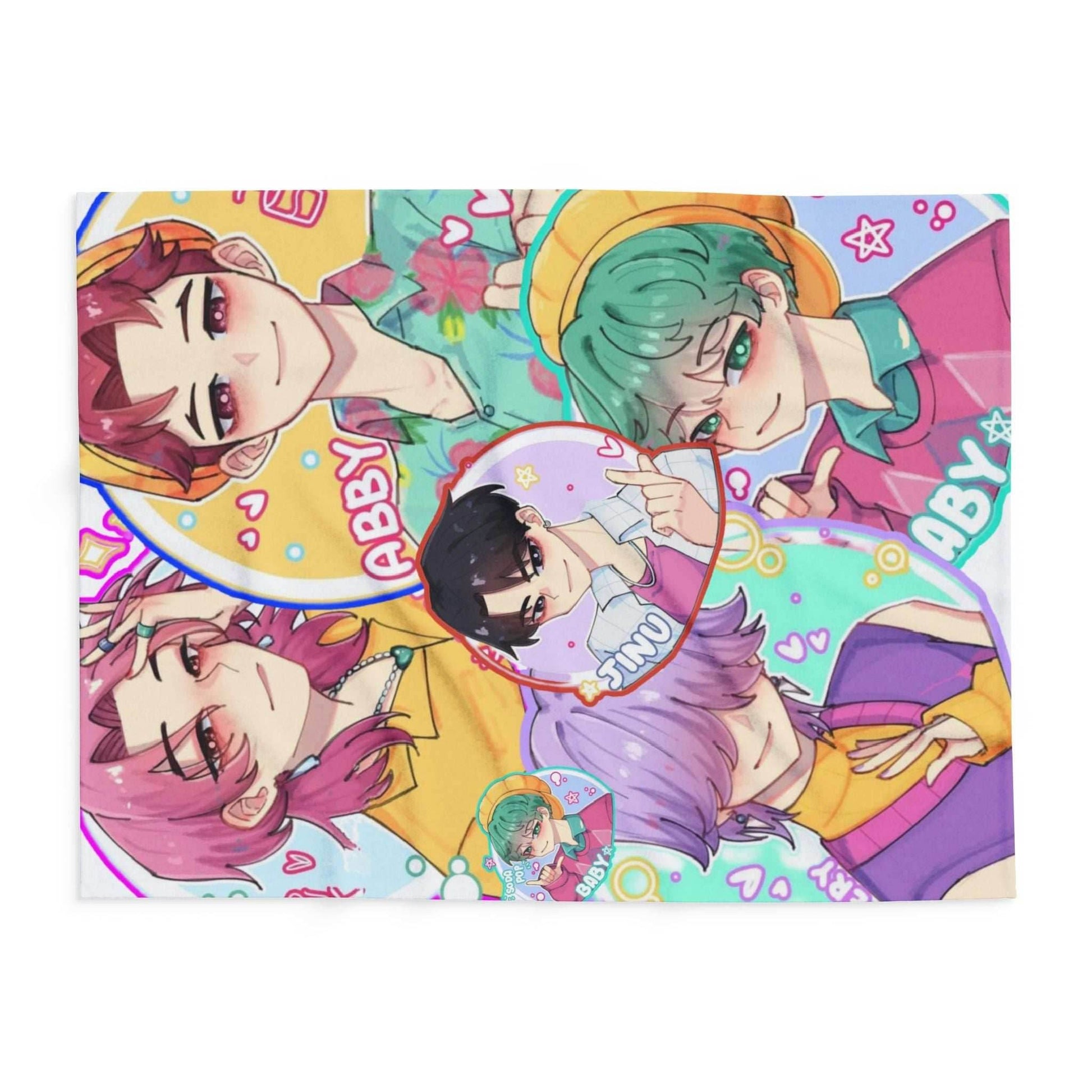 Anime-Inspired kpop boys Fleece Blanket, Cozy Throw Blanket, Personalized Gift, Home Decor, Unique Anime Blanket - 30'' × 40''
