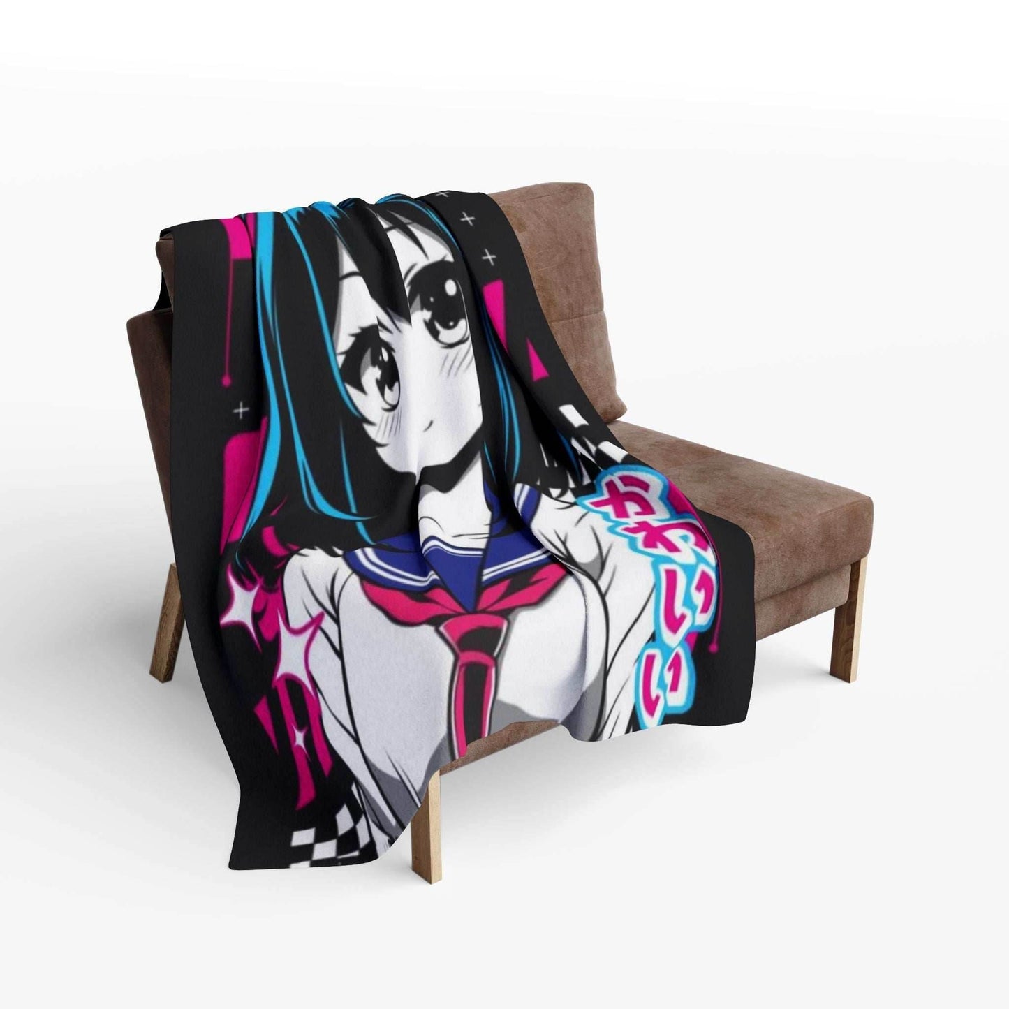Kawaii Anime Arctic Fleece Blanket, Cozy Throw, Cute Decor, Modern Bedroom, Gift for Fans, Soft Snuggle Blanket - 30'' × 40''