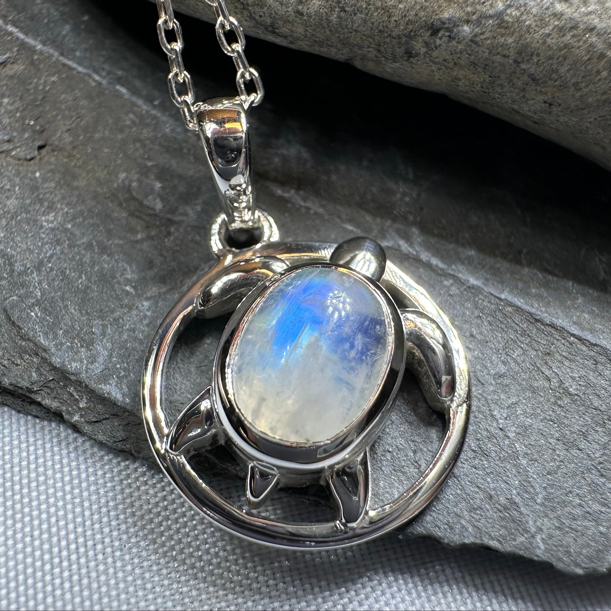 Moonstone Turtle Necklace