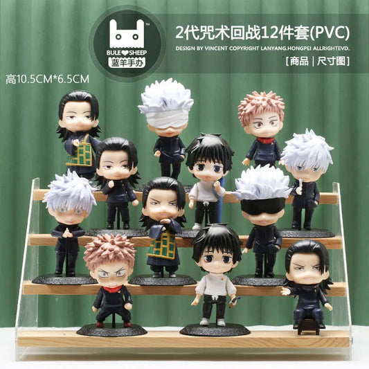 12Pcs/set Cute Jujutsu Kaisen Anime Figurines, Kawaii JJK Figures Toys Collections