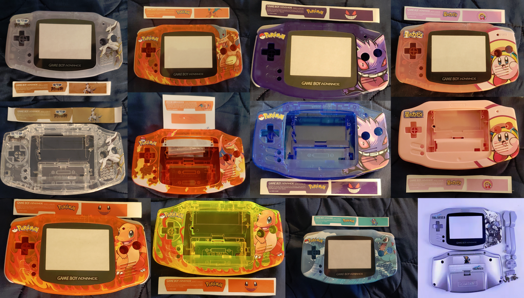 GBA Game Boy Advance Case Replacement Shell Full Housing Pokemon