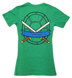 Teenage Mutant Ninja Turtles Leonardo Costume With Mask Junior V Neck T-Shirt - S