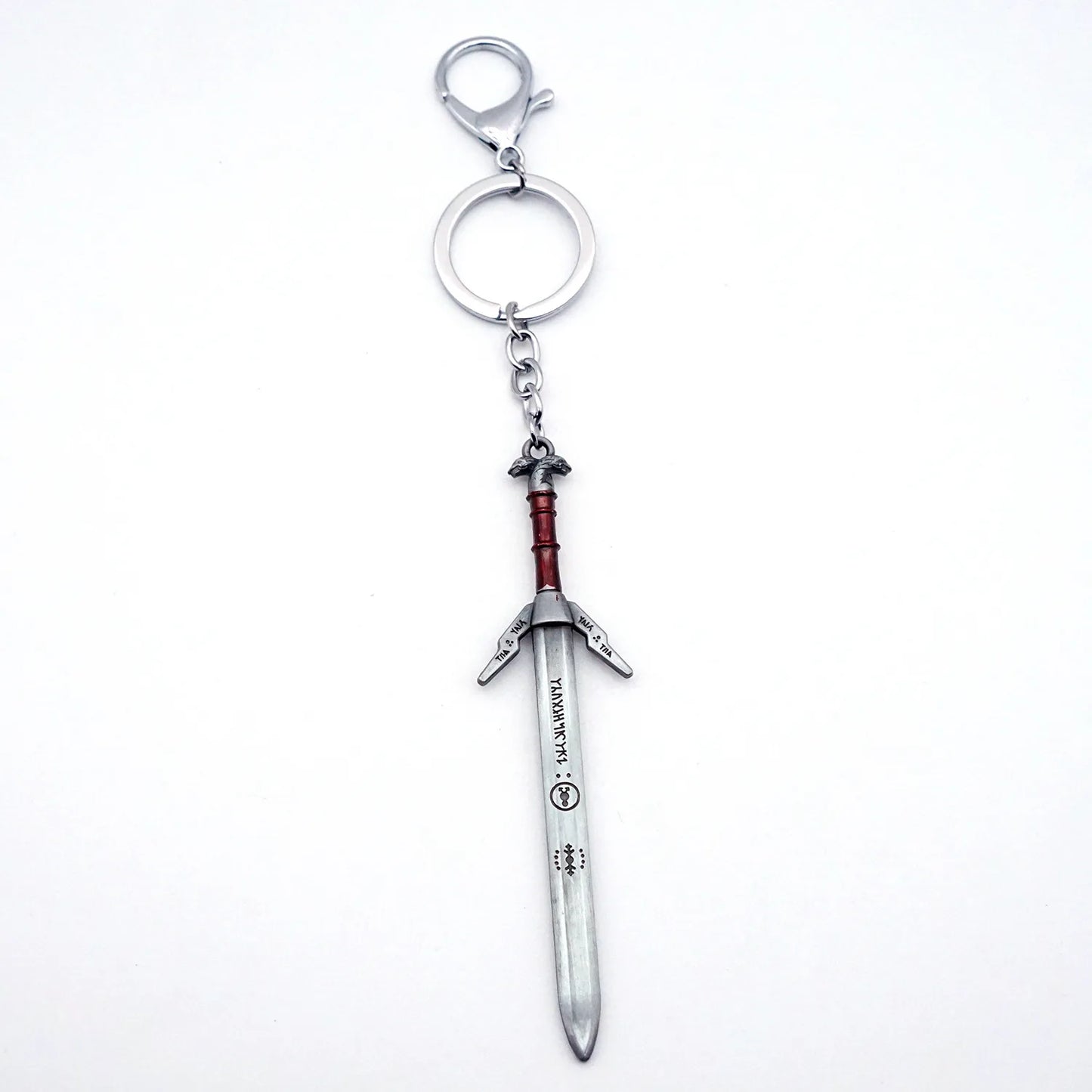 12cm|22cm Steel Sword Geralt of Rivia Wild Hunt Hearts of Stone Game Peripherals Wolf Head Medallion Pendant Keychain Decoration