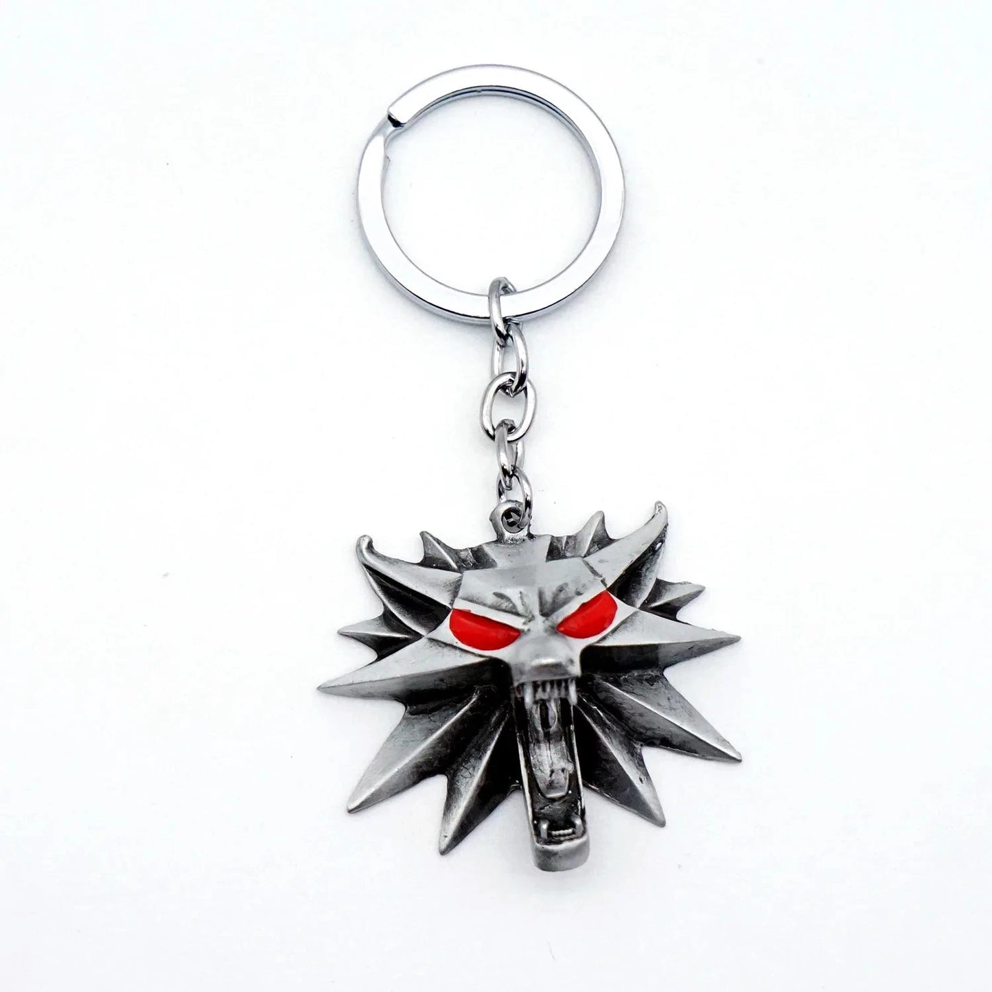 12cm|22cm Steel Sword Geralt of Rivia Wild Hunt Hearts of Stone Game Peripherals Wolf Head Medallion Pendant Keychain Decoration