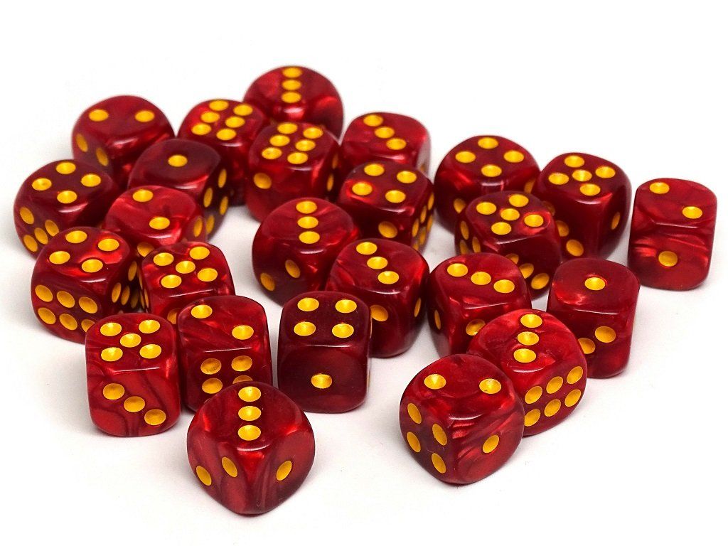 12mm D6 Dice - Fire Swirl - 25 Count Bag