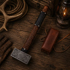 13″ Valknut Viking Battle Hammer – Rosewood & Leather Cover
