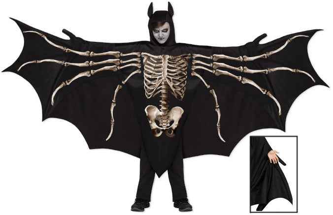 Wicked Winged Bat Skeleton Wing Cape Boys Costume