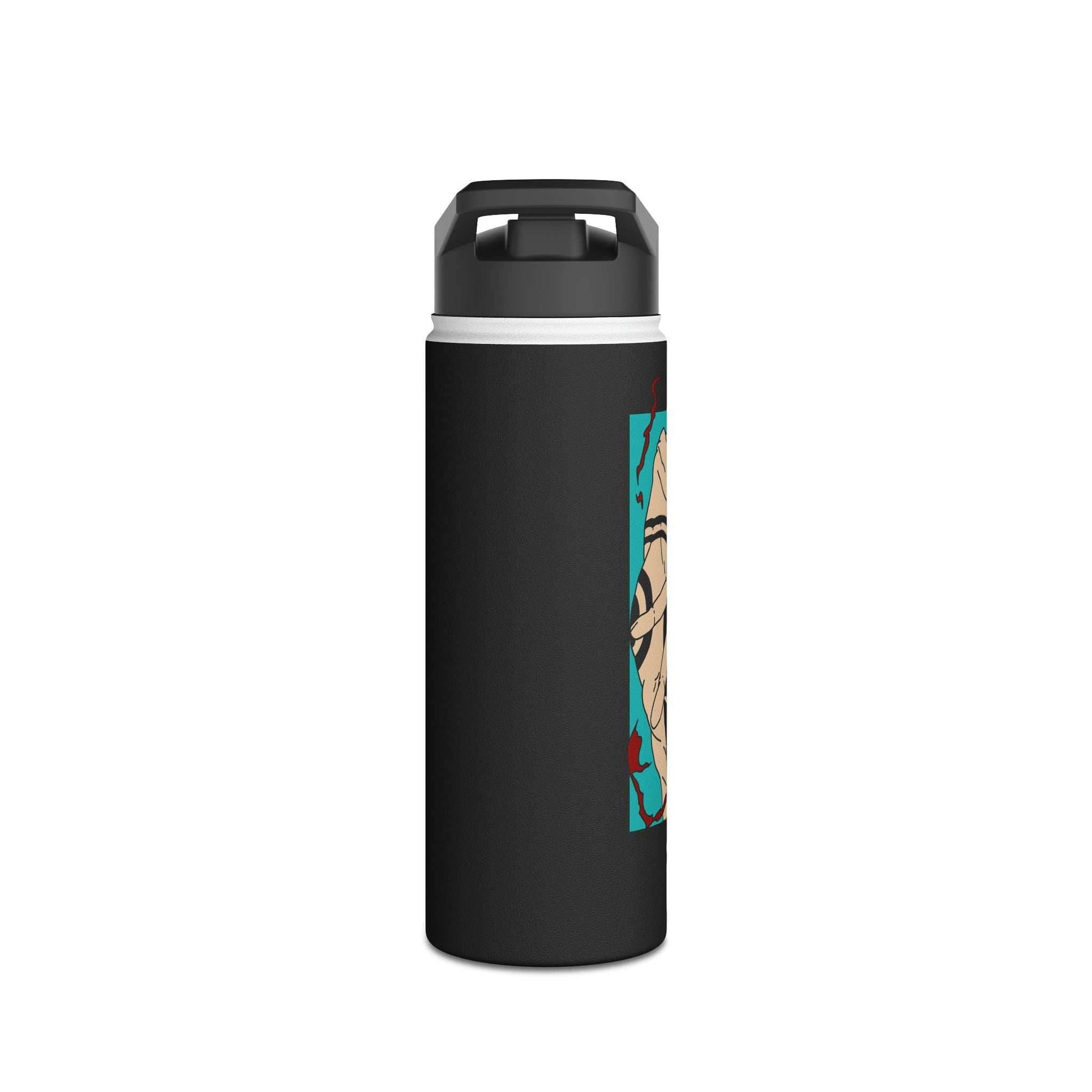 Stainless Steel Sukuna Anime Insulated Water Bottle With Standard Lid - 12oz / Black