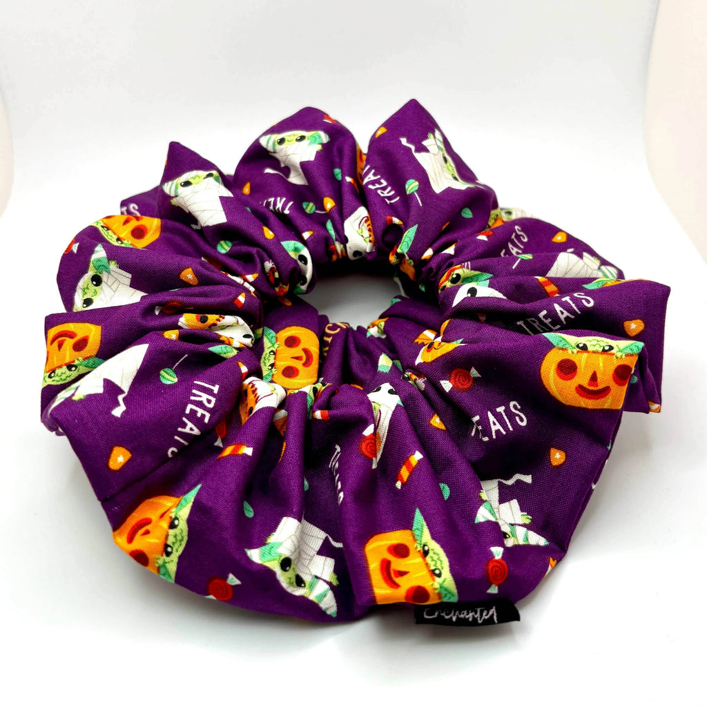 Purple Baby Yoda Halloween Scrunchie - 