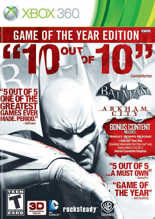 Batman: Arkham City Game Of The Year Edition (Xbox 360) - Game Manual Only