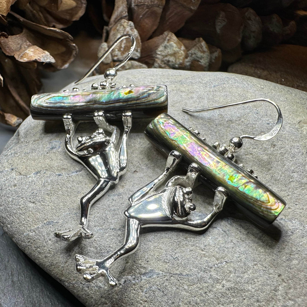 Abalone Frog Earrings - 