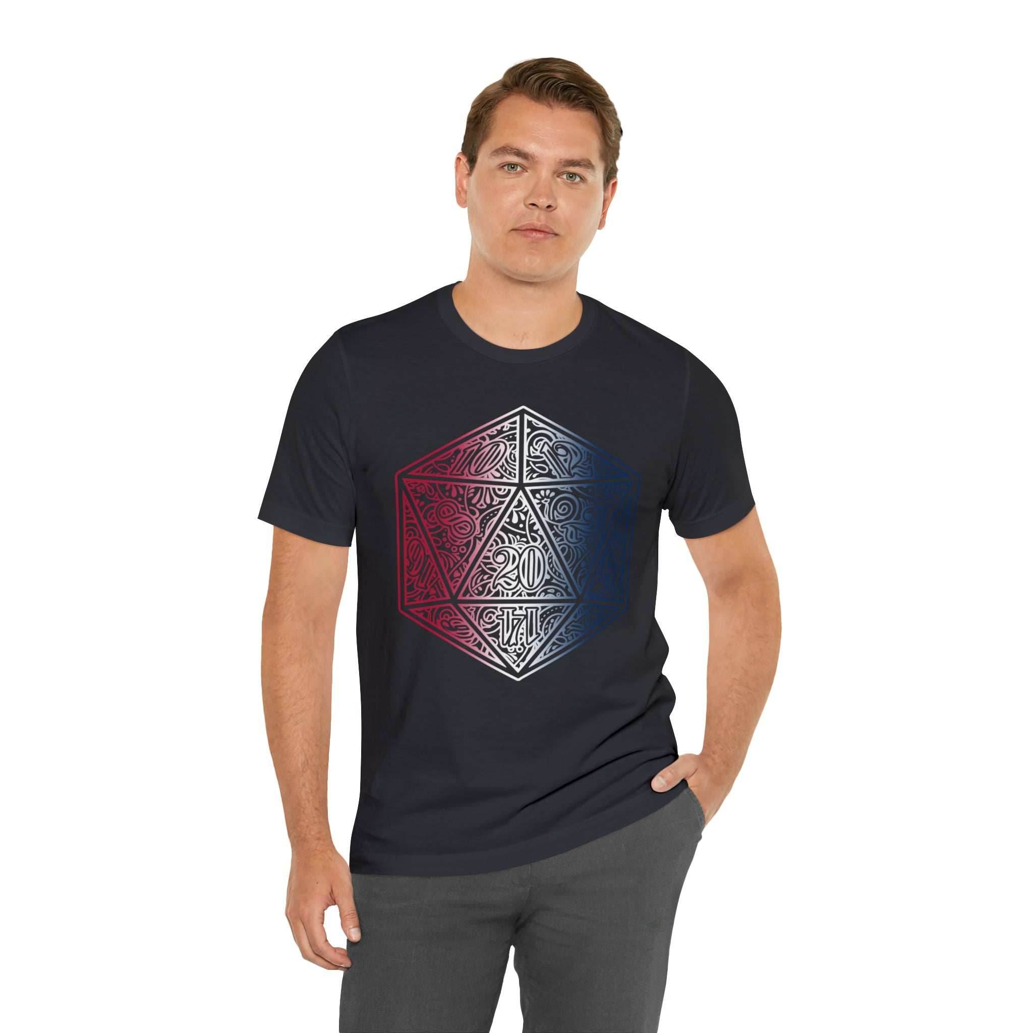 Red, White, and Blue Ombre Ornamental Dice Shirt - Army / S