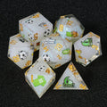 Football-Themed Resin Polyhedral D&D Dice Set+ Gold Lettering