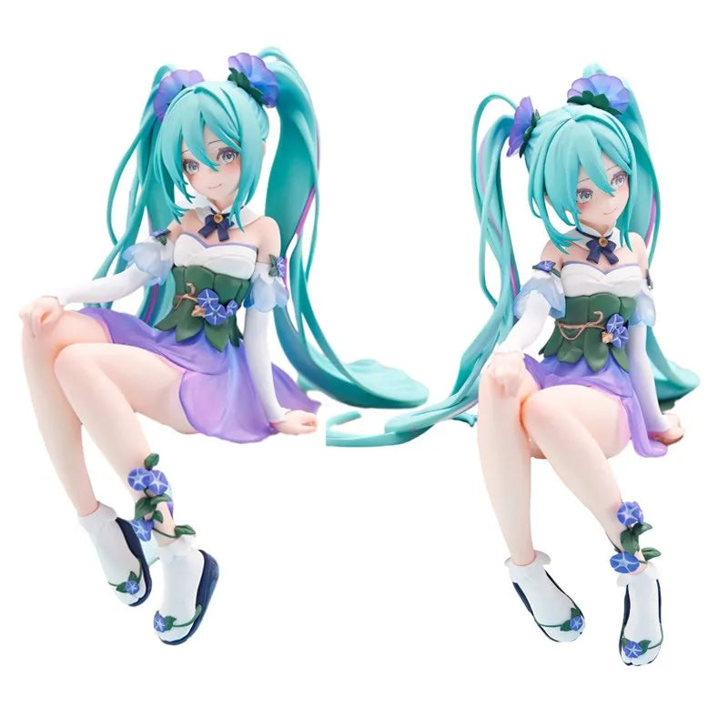 13cm Hatsune Miku Anime Figure Noodle Stopper Flower Fairy Miku Action Figure PVC Collection Model Ornament Toys Birthday Gifts